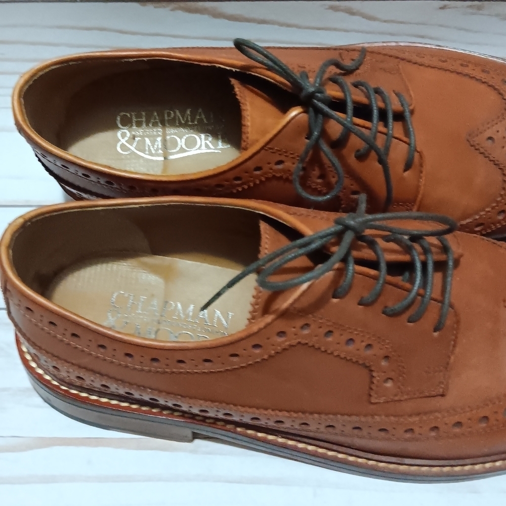 Chapman & Moore Tan Leather Oxford Brogue Mens UK 8/ US9 Preppy Business Casual - Picture 9 of 9